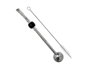 Hovedbilde Bombilla-sett 21 cm, med Rengjøringsbørste i Gaveeske, BLACK